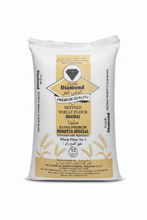Fajar Diamond Maida 50kg refined wheat flour bag UAE
