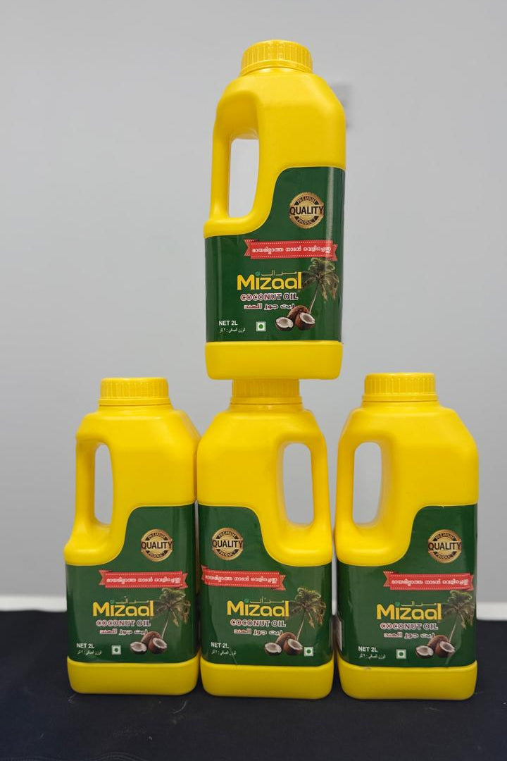 Mizaal Pure Coconut Oil – 4 × 2 Liter (8L Pack)